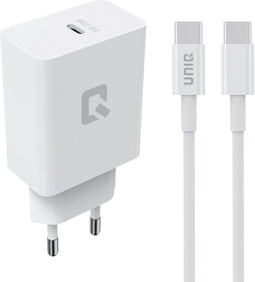 UNIQ Accessory Snellader PD 25W Adapter met USB Type-C kabel - Wit
