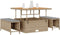vidaXL - 3-delige - Tuin - Eetset - met - Kussens - in - Beige - Poly - Riet - en - Acacia