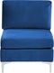 Beliani EVJA - 1-zitsbank - Blauw - Fluweel