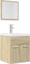 vidaXL - 2-delige - Badkamermeubelset - bewerkt - hout - sonoma - eikenkleurig