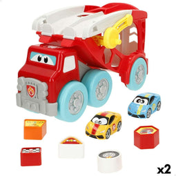 Autotransporter en Wagen - Voertuig Speelset - 8 Onderdelen Multicolour (2 stuks)