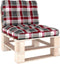 vidaXL - Palletkussens - 2 - st - ruitpatroon - stof - rood