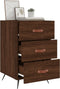 vidaXL - Nachtkastje - 40x40x66 - cm - bewerkt - hout - bruin - eikenkleur