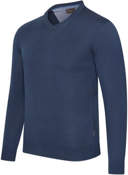 Cappuccino Italia - Heren Trui Salerno Pullover - Blauw - Maat XL