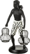 J-Line decoratie Jongen Staand Etnisch Manden - polyresin - zwart/wit