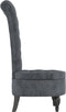 vidaXL - Stoel - hoge - rugleuning - met - knopen - fluweel - donkergrijs