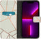 iMoshion Hoesje Geschikt voor iPhone 13 Pro Hoesje Met Pasjeshouder - iMoshion Design Softcase Bookcase - Wit / White Graphic