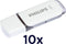 Philips - USB Flash drive 2.0 edition - High speed 32 GB - Wit (10 stuks)