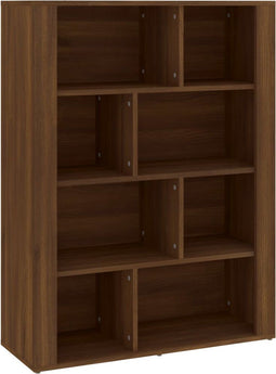 vidaXL - Dressoir - 80x30x106 - cm - bewerkt - hout - bruin - eikenkleur