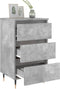 vidaXL - Nachtkastje - 40x35x69 - cm - bewerkt - hout - betongrijs