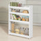SoBuy Keukenrek 4-Laags - Opbergkast op wielen - Max. 20 kg - 60 x 19 x 81 cm - Wit