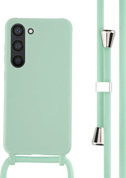 iMoshion Hoesje Geschikt voor Samsung Galaxy S23 Hoesje Met Koord - iMoshion Siliconen hoesje met koord - Mintgroen