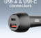 Mobilize Dual USB / USB-C Autolader Power Delivery 48W - Zwart
