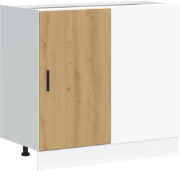 vidaXL - Spoelbakonderkast - Lyon - bewerkt - hout - artisanaal - eikenkleur