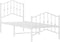 vidaXL - Bedframe - met - hoofd- - en - voeteneinde metaal - wit - 75x190 - cm
