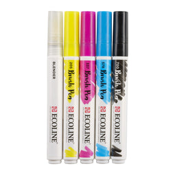 Talens - Brushpen ecoline set 5 stuks primair