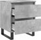 vidaXL - Nachtkastjes - 2 - st - 40x35x50 - cm - bewerkt - hout - betongrijs