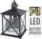 Kerstlantaarn 38Cm - Lantaarn - Warm wit licht - Zwart PVC