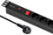 Qoltec Overspanningsstekkerdoos voor RACK 19 met CB | 1U | 16A | PDU | 6xFRANS | 2m.
