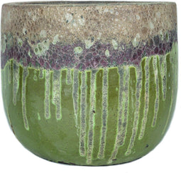 PTMD Kaysa Ronde Bloempot - H37 x Ø42 cm - Keramiek - Groen