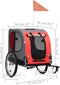vidaXL - Hondenfietstrailer - rood - en - zwart