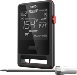 herQs Pin PRO - BBQ thermometer - Draadloos met 2 sondes - Tot 500°C - Bluetooth (2 stuks)