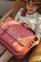Own Stuff Lederen Boekentas Lagere school Wildflowers - Antique Pink
