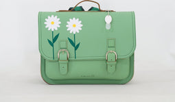 Own Stuff Lederen Boekentas Madelief - Pastel groen - Lagere school