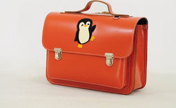 Own Stuff Lederen Kleuterboekentas Pinguïn - Laqué Roest