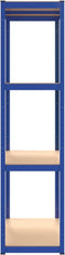vidaXL - Opbergrek - 4-laags - 2 - st - staal - & - bewerkt - hout - blauw