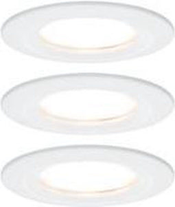 Paulmann Nova - LED-inbouwlamp - 3x6W dimbaar 2700K IP44 rond 78mm Wit mat (1 stuk)