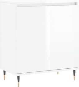 vidaXL - Dressoir - 60x35x70 - cm - bewerkt - hout - hoogglans - wit