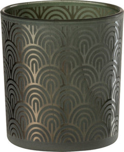 J-Line theelichthouder Boog - glas - groen - small - 4 stuks