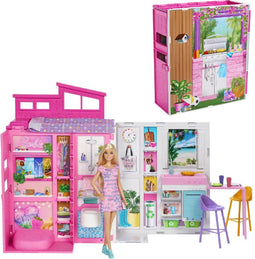 Barbie (2023) - Vakantiehuis - Barbiepop - 4 speelplekken - Roze
