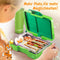 Funkelfuchs® - Lunchbox kinderen met vakjes - 500ml, groen - Lunchbox ster, klein - Snackbox, snackb