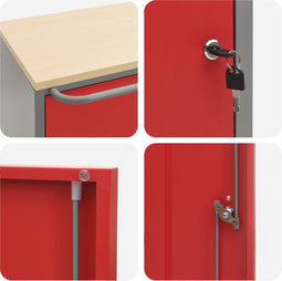 vidaXL - Gereedschapskast - op - Wielen - met - Vergrendeling - Rood - 75x45x85 - cm - Staal