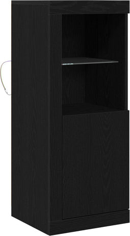 vidaXL - Sideboard - met - LED-lampen - Zwart - Eiken - 41x37x100 - cm
