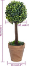 vidaXL - Kunstplanten - met - pot - 2 - st - buxus - bolvorming - 41 - cm - groen