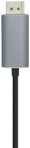 Aisens A109-0395 - DisplayPort naar USB Type-C Kabel - 1,8 m - Aluminium Zwart