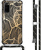 iMoshion Hoesje Geschikt voor Samsung Galaxy S20 Plus Hoesje Met Koord - iMoshion Design Hoesje met Koord - Goud / Zwart / Golden Leaves