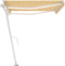 vidaXL - Luifel - automatisch - met - LED - en - windsensor - 450x350 - cm - geel - wit