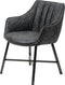 AnLi Style Eetkamerfauteuil striped RVS poten - PU zwart