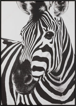 J-Line wanddecoratie Zebra - canvas - zwart/wit