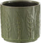 J-Line bloempot Blad - keramiek - groen - small - Ø 13 cm - 2 stuks