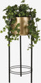 Mica Decorations Sverre - Bloempot op Standaard - H66 x Ø27 cm - Goud Zwart