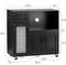 SoBuy FSB78-SCH - Magnetronkast op Wieltjes - Opbergkast met Glazen Deur en Lade - Zwart - 88,5x89x40cm