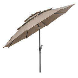 Coast Lichtbruine Tafelparasol 300 cm - 3-Lagen Zonnescherm - Kantelmechanisme