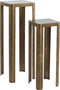 Oxe pilaar set van 2 - antiek brons/smoked glas