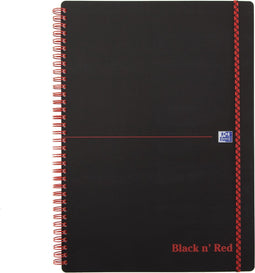 Oxford Black n' Red - Notitieboek - A4 - Gelijnd - 90g - Softcover - Zwart