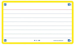 Oxford - Flashcard 2.0 75x125mm 80vel 250gr lijn geel | 20 stuks